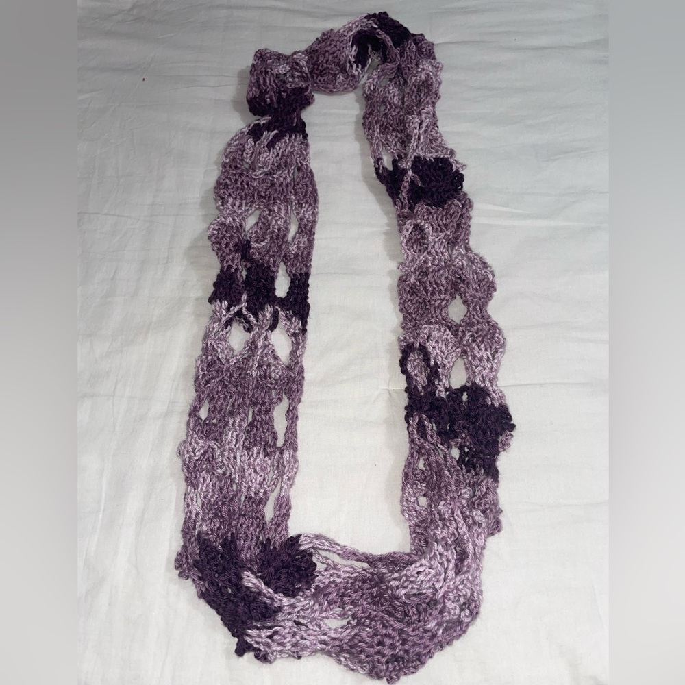 Womens Crochet Scarf Ombre Multicolor Purple